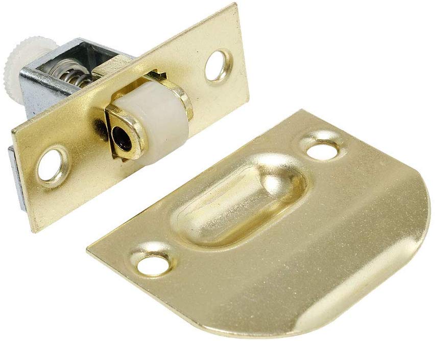 litepak-Closet-Door-Drive-in Roller-Catch-Strike-Polished-Brass