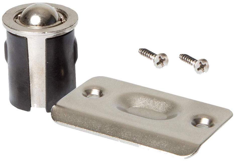 litepak-Closet-Door-Drive-in Ball-Catch-Strike-Plate-satin-nickel