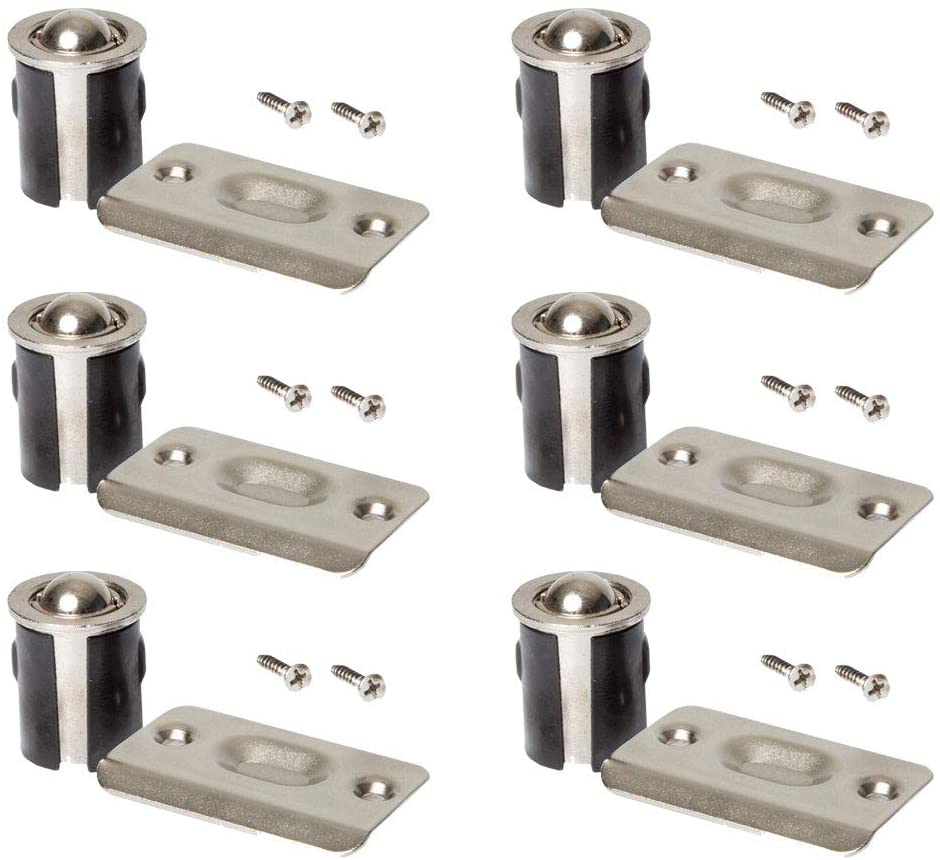 Drive-in Ball Catch with Strike Plate for Closet Doors- 6 Pack