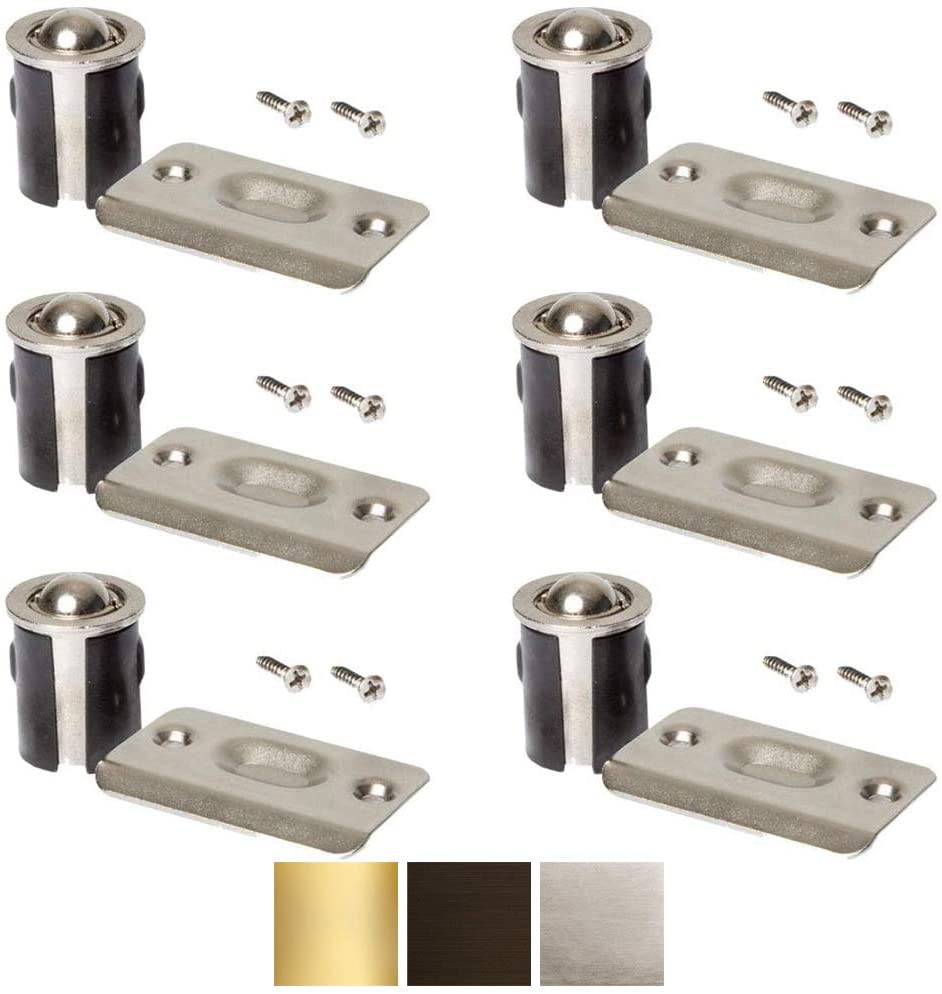 Drive-in Ball Catch with Strike Plate for Closet Doors- 6 Pack